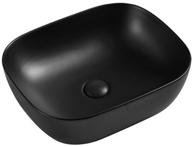 Levně Hydroland Keramické umyvadlo na desku Zambie 49x39,5 cm, černé
