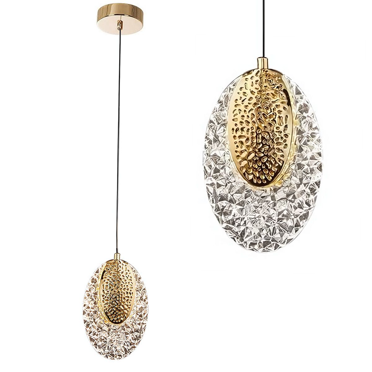 Toolight Závěsné LED osvětlení Crystal Modern A1 G088-1CP zlatý