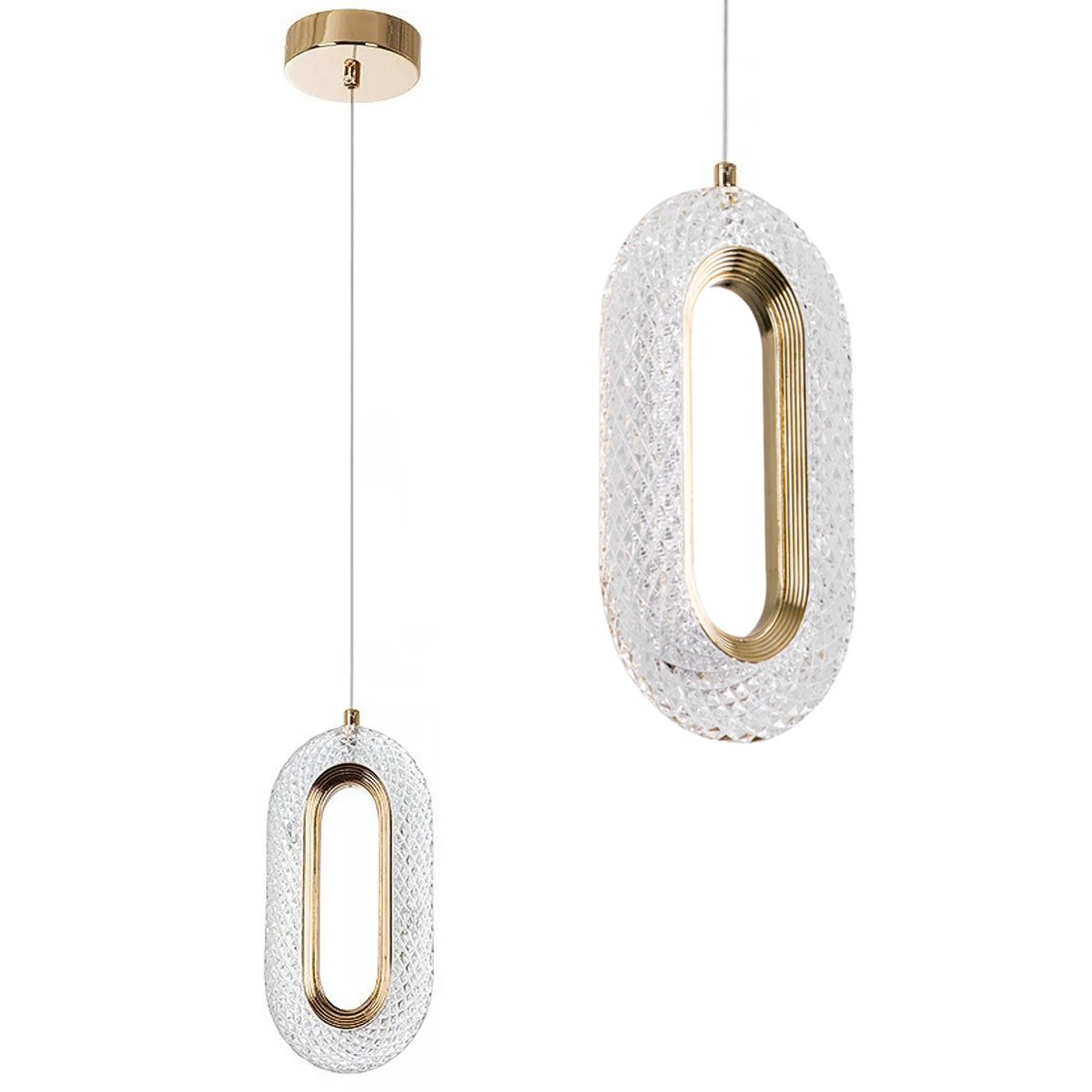 Levně Toolight Závěsné LED osvětlení Crystal Modern A3 G113-1CP zlatý