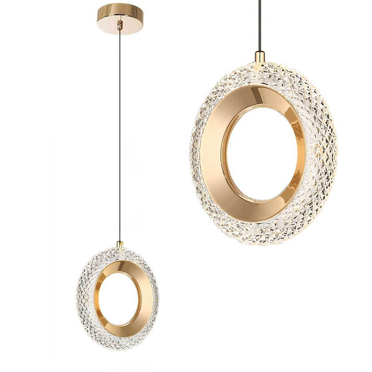 Toolight Závěsné LED osvětlení Crystal Modern A5 G119-1CP zlaté