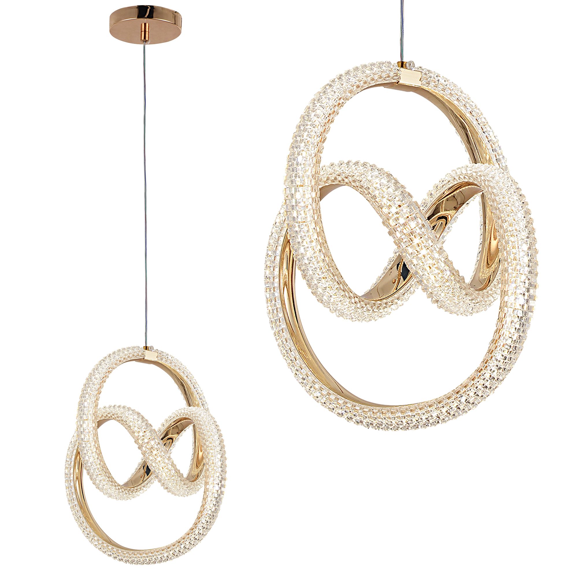 Toolight Závěsné LED svítidlo Luxury Glamour 1 G068-CP zlaté