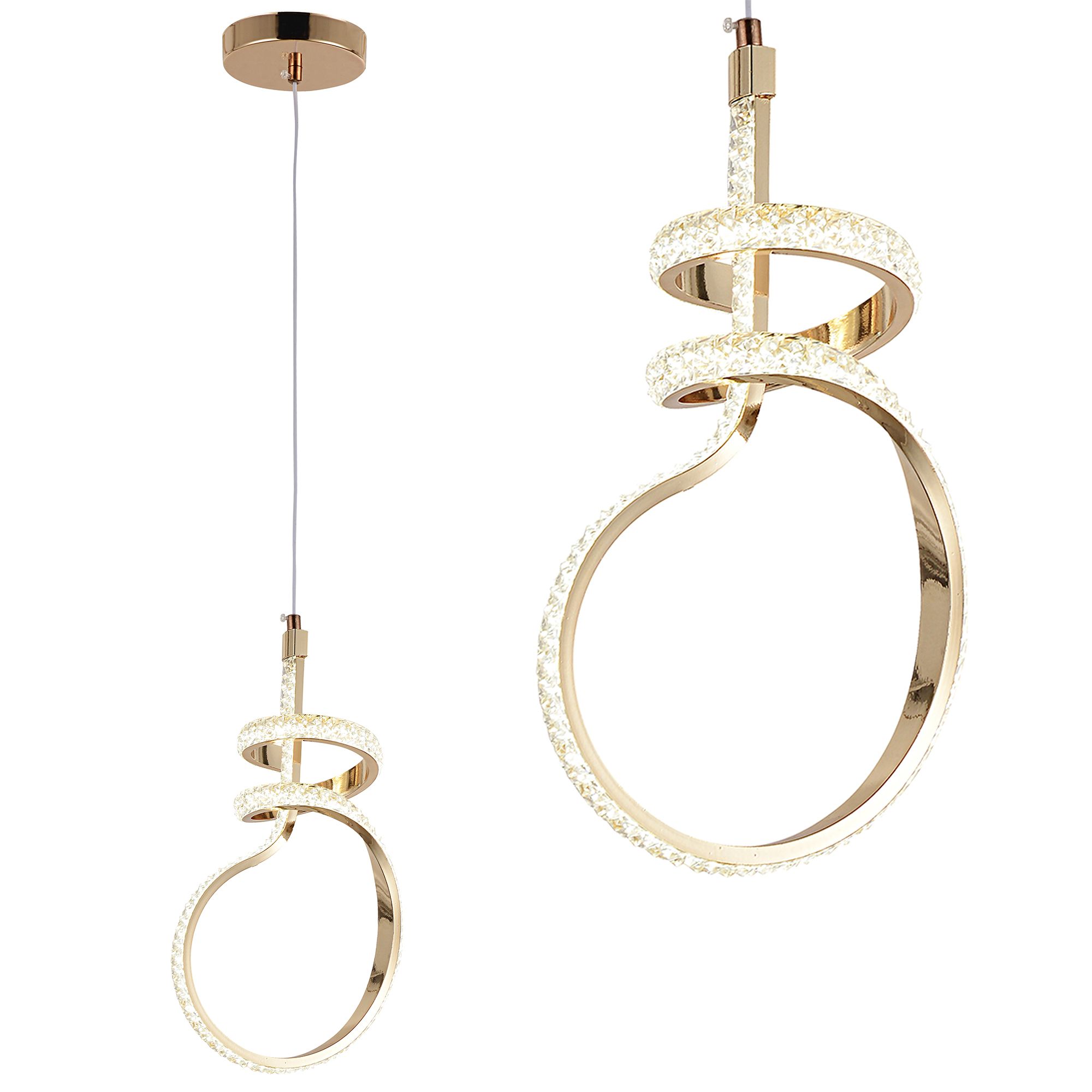 Toolight Závěsné LED svítidlo Luxury Glamour 14 G071-CP zlaté