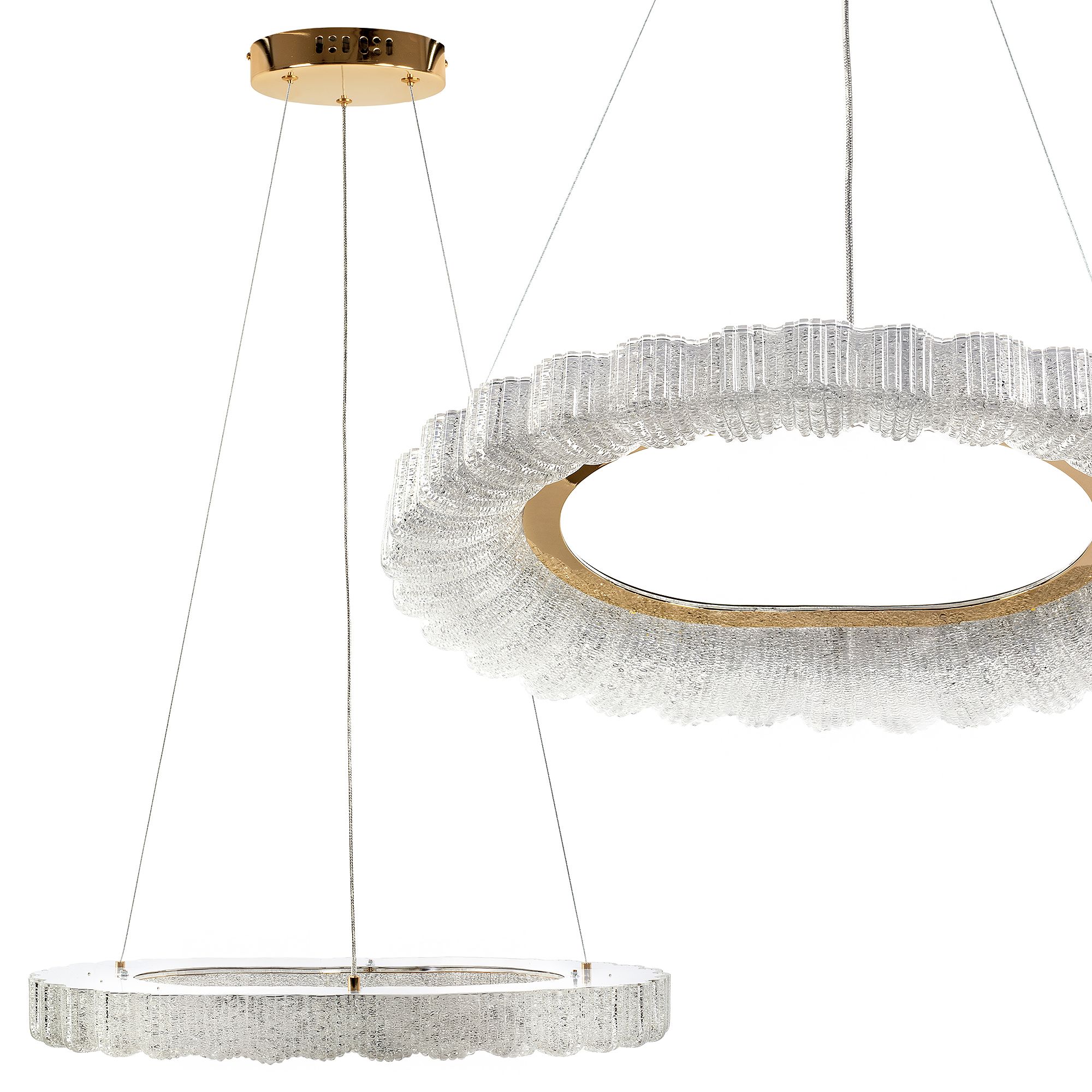 Toolight Závěsné LED osvětlení Crystal LE11 MS019-CP růžová zlatá 60 cm