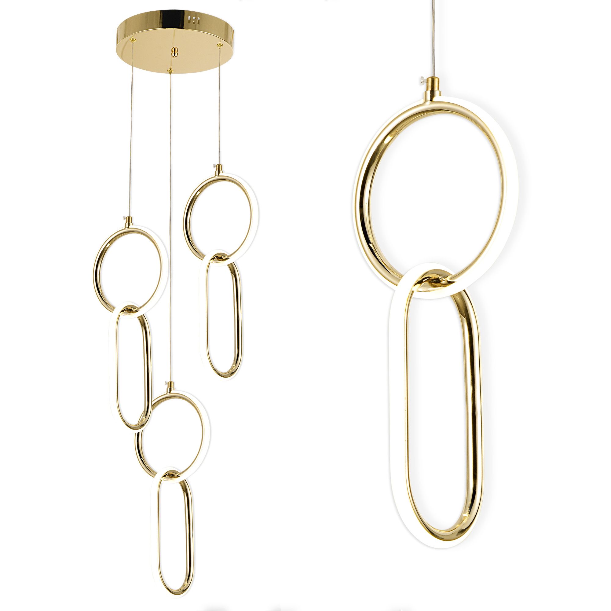 Toolight Závěsné LED svítidlo Luxury Glamour 12 G077-3CPR zlaté