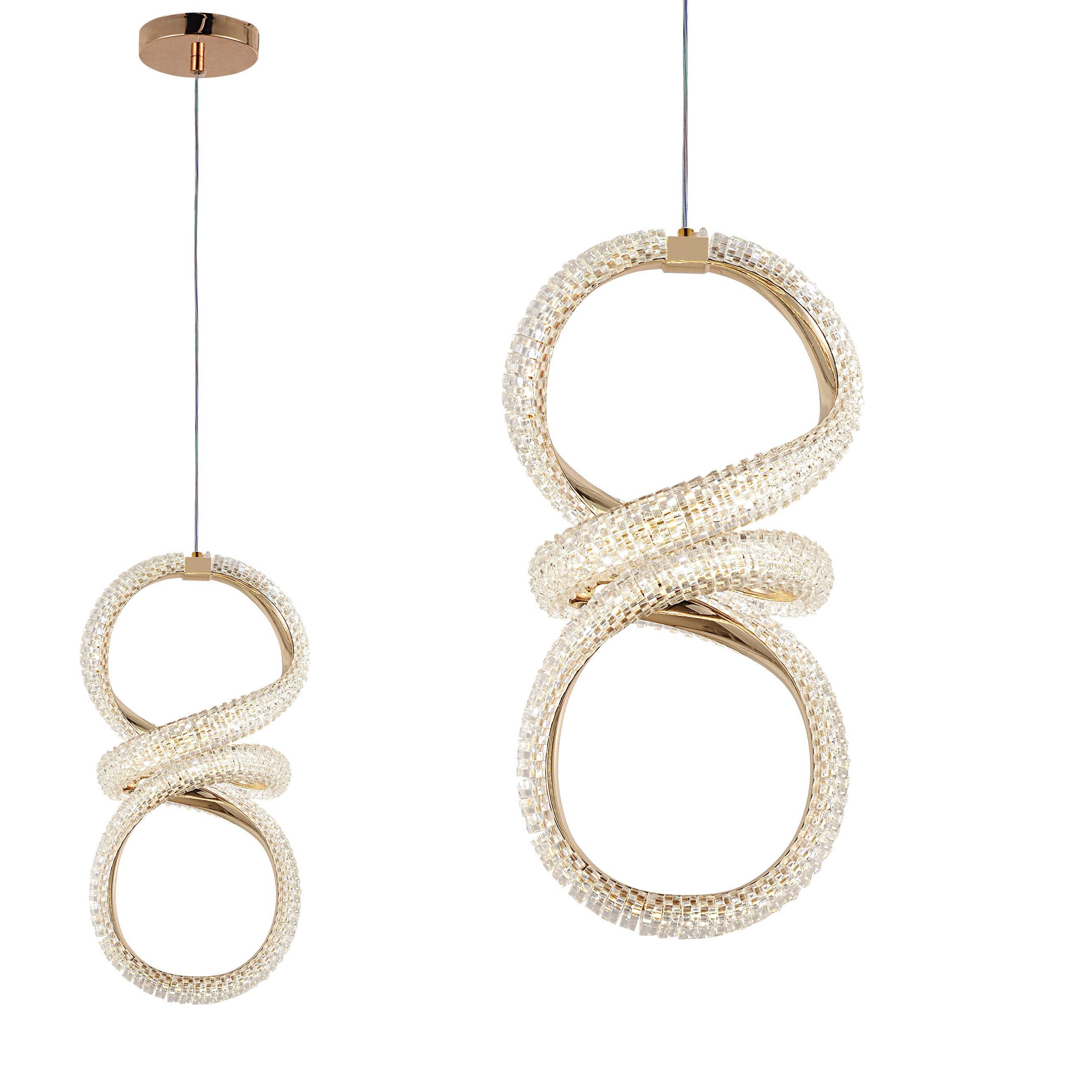 Toolight Závěsné LED osvětlení Crystal Modern D18 G070-CP zlaté