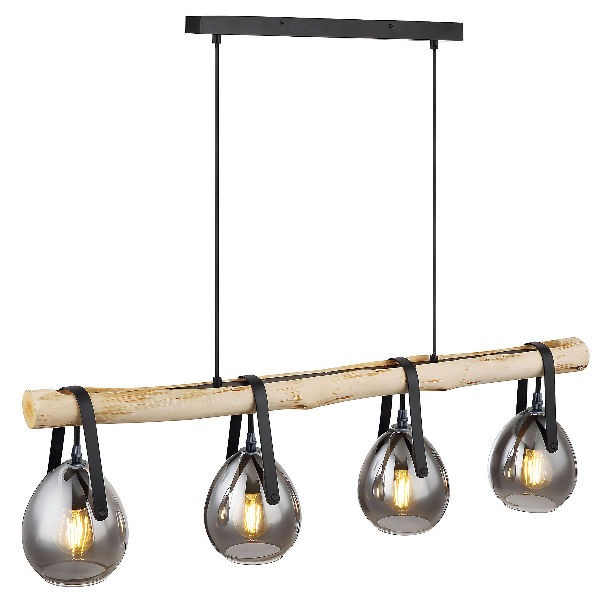 Toolight Závěsné osvětlení Modern Wood D25 APP1775-4CP černá