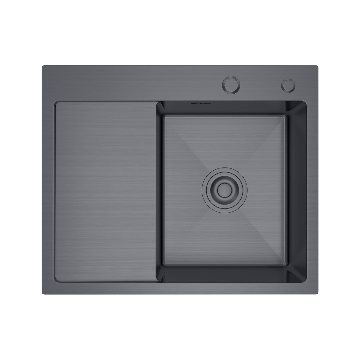 Levně Velazo Dřez 1 komorový s odkapávačem, nerez - VE-5848RB PRAVÝ, 58x48 cm, grafit
