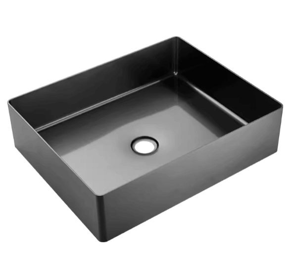 Levně Velazo Nerezové umyvadlo na desku - VE-5035B, 50x35 cm s výpustí Click-Clack, černé