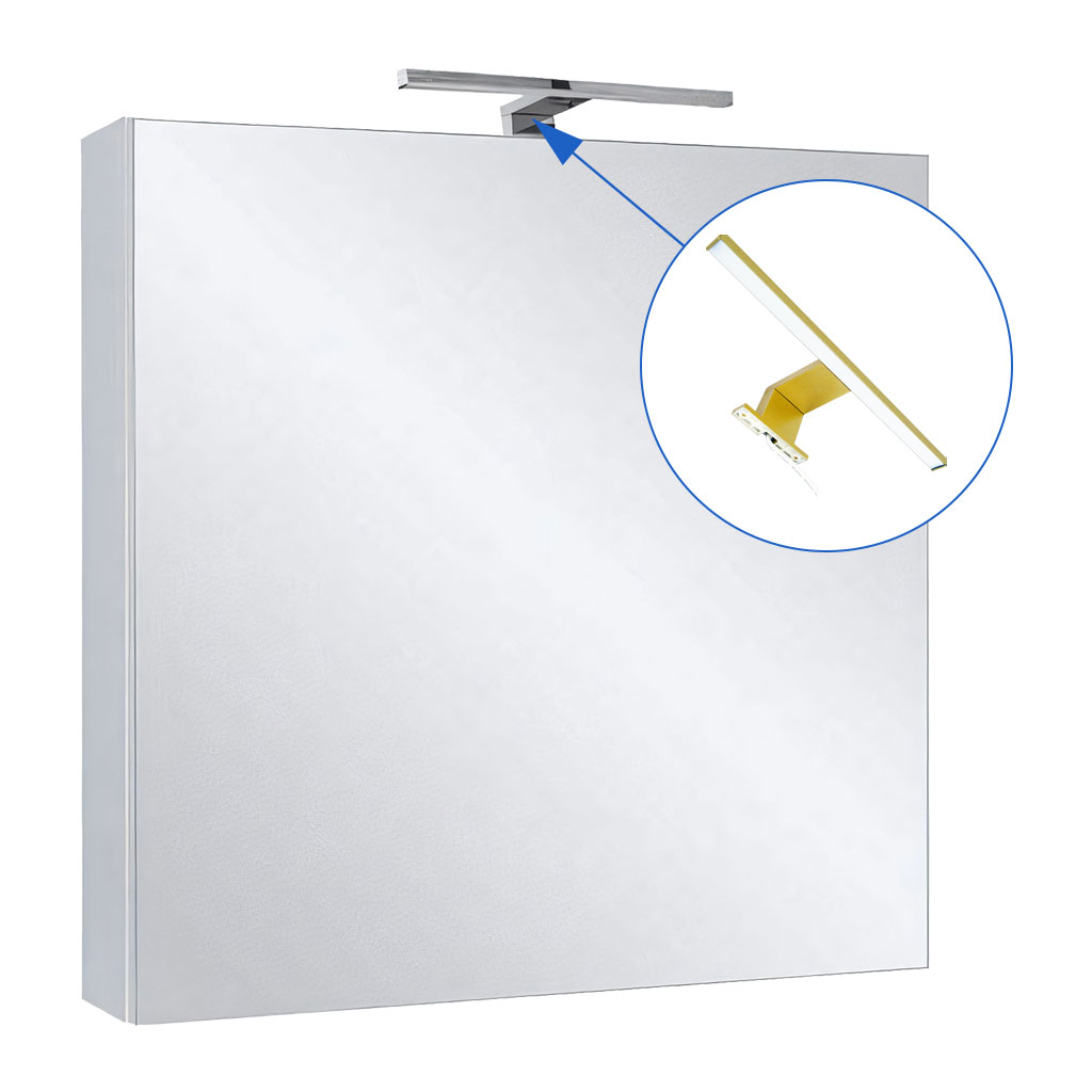 Levně BPS-koupelny Zrcadlová skříňka Ticino 60 ZS LED-G s osvětlením Any LED 30 G, zlatá