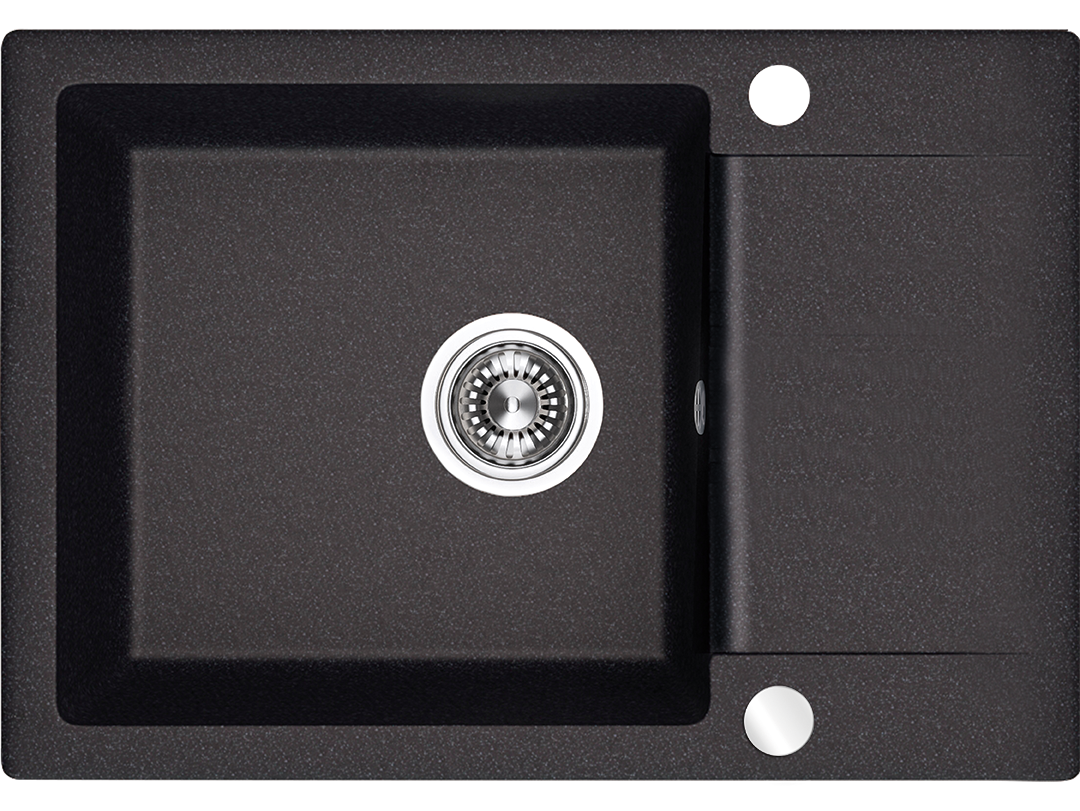 Kuchinox Dřez 1 komorový s odkapávačem Celebes, granit - SBL_713T, černý