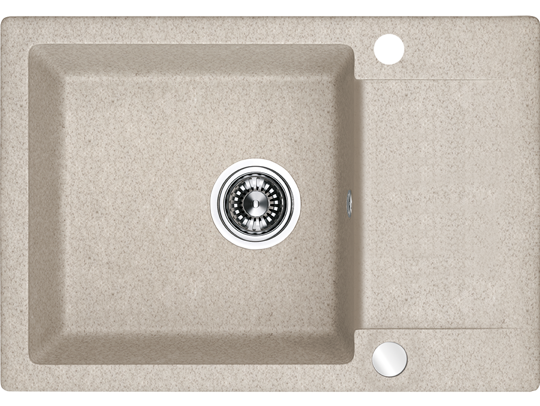 Kuchinox Dřez 1 komorový s odkapávačem Celebes, granit - SBL_413T, béžový