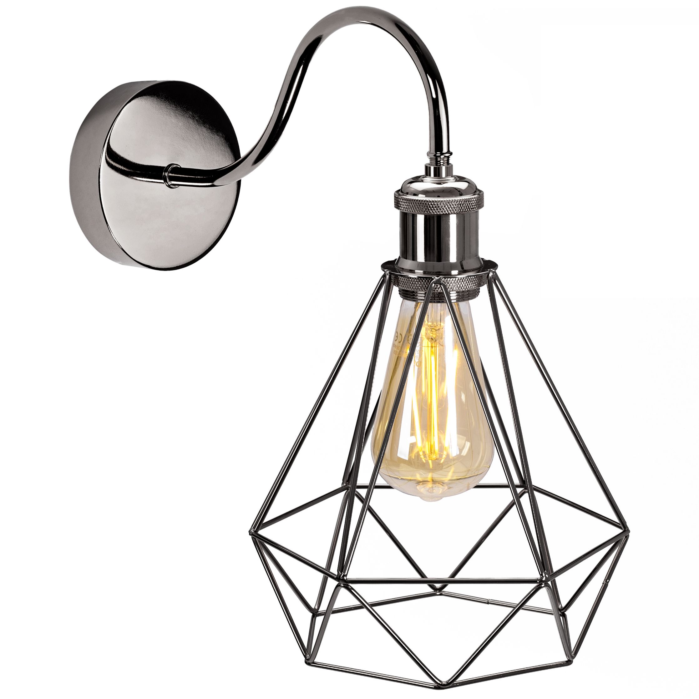 Toolight Moderní nástěnné LED osvětlení D51 Loft 392230 černá/chrom
