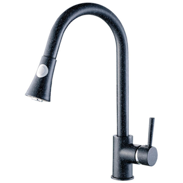 Levně Laveo Dřezová baterie Daru s výsuvnou 2-funkční sprškou - BLD_769D, černý granit