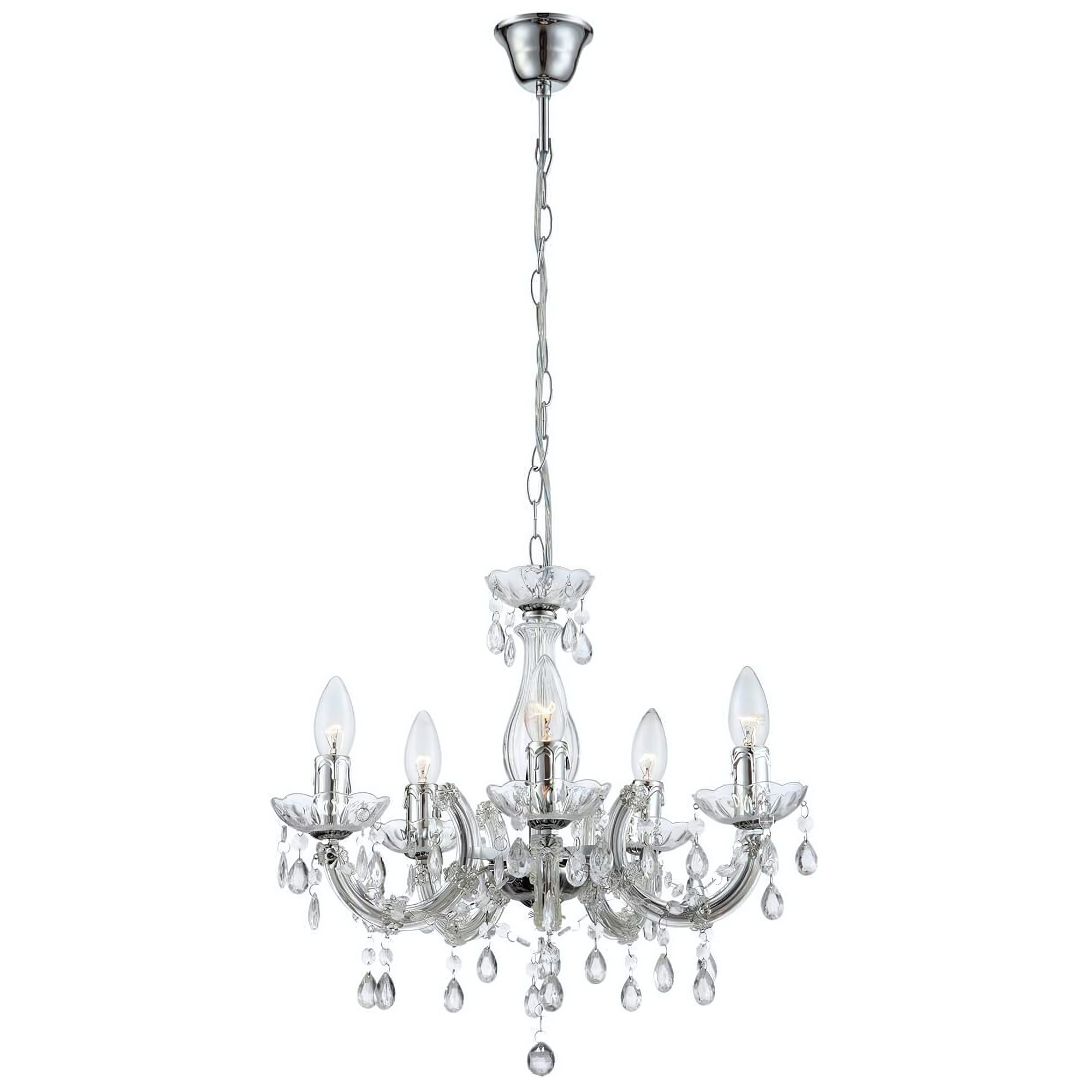 Toolight Závěsné osvětlení Retro D68 EBT001-5CP chrom