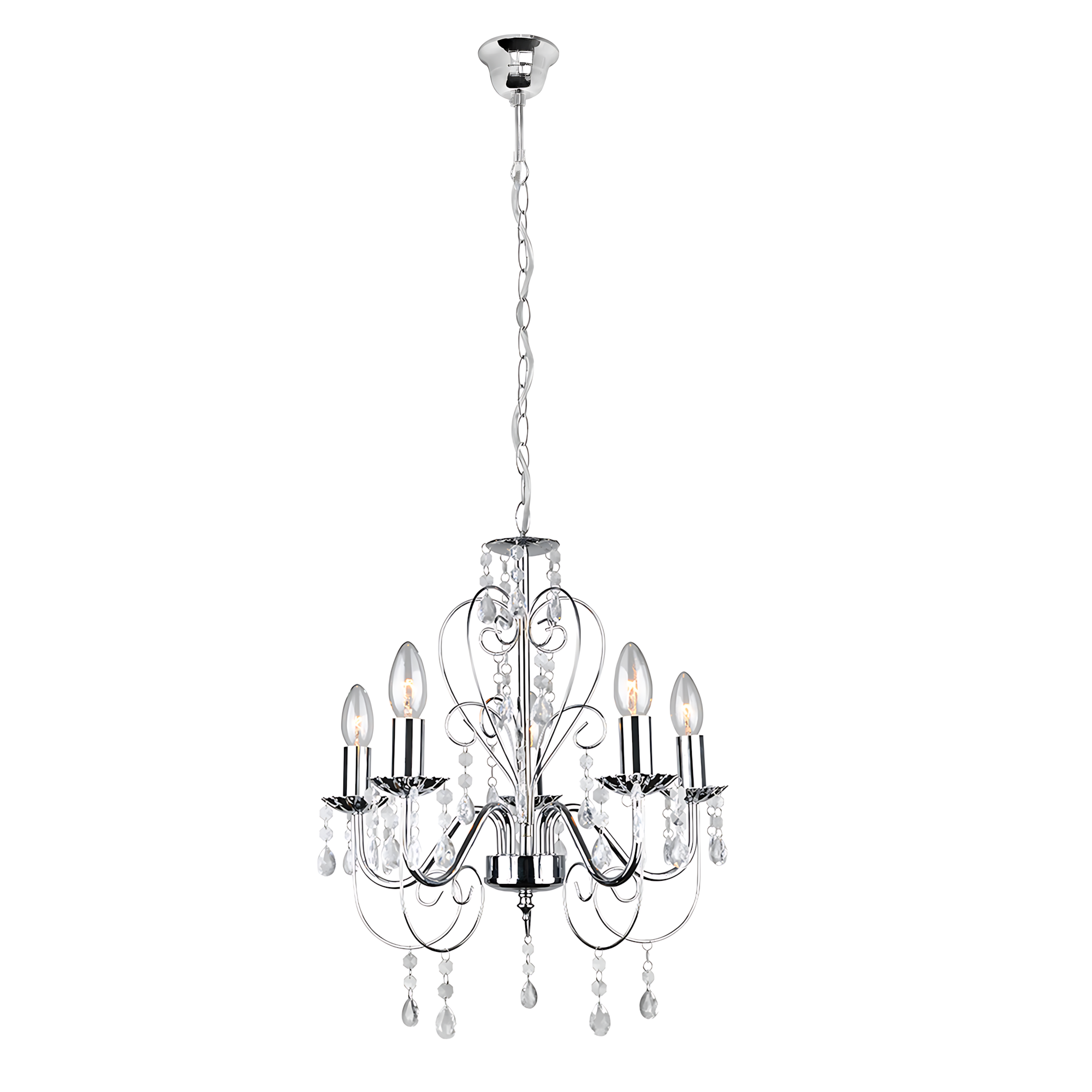 Toolight Závěsné osvětlení Retro D76 EBT008-5CP chrom