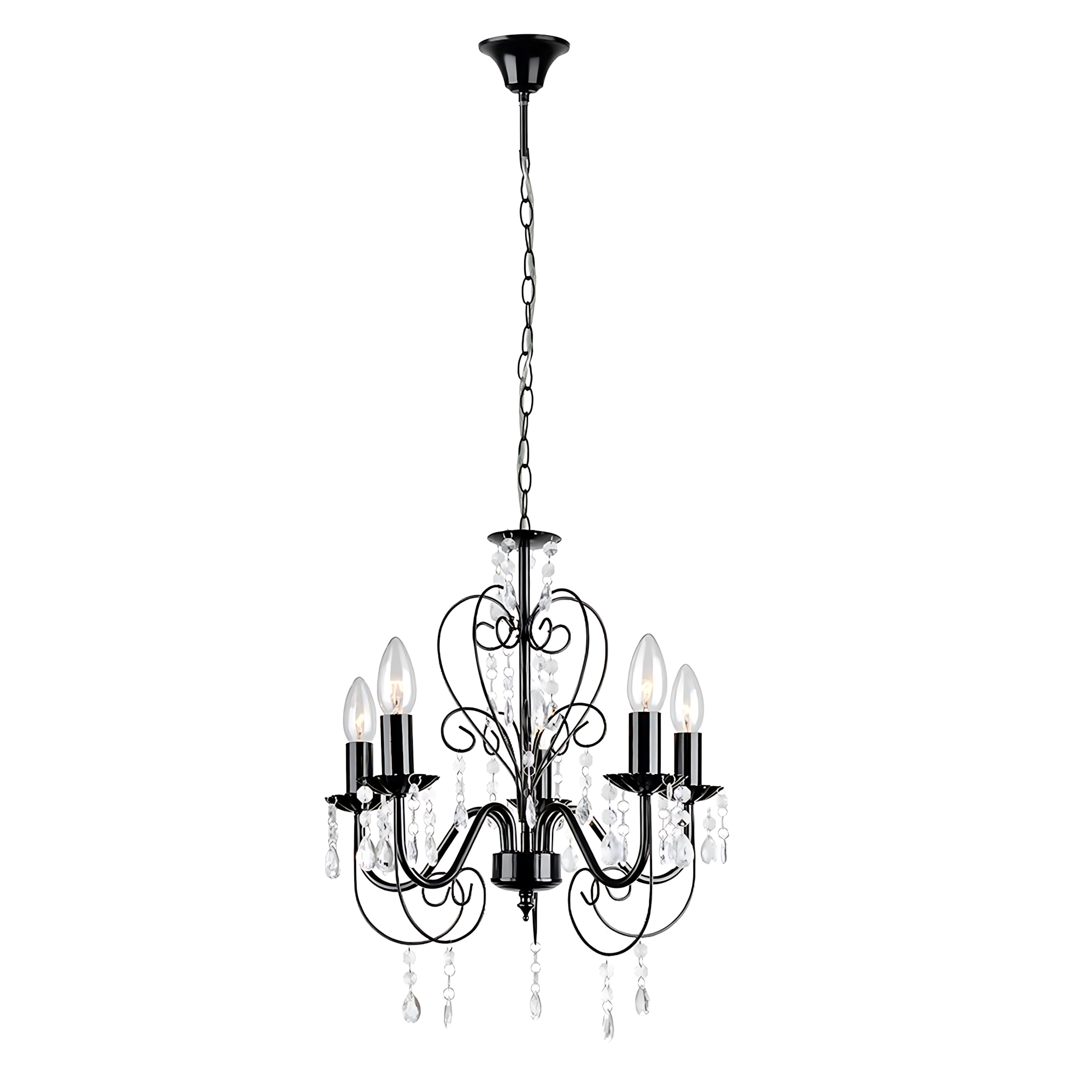 Toolight Závěsné osvětlení Retro D80 EBT010-5CP černé