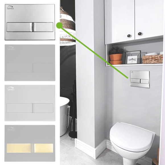 Laveo Ovládací tlačítko pro WC podomítkové moduly Beni - VPB_995V, grafit