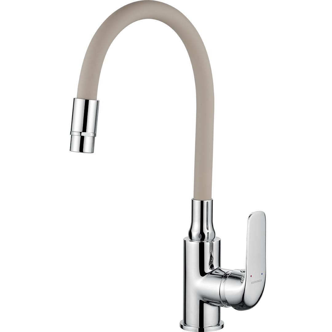 Levně Kuchinox Dřezová baterie Elza s flexibilním raménkem a 2-funkční sprškou - BKE_462D, béžová mat/chrom