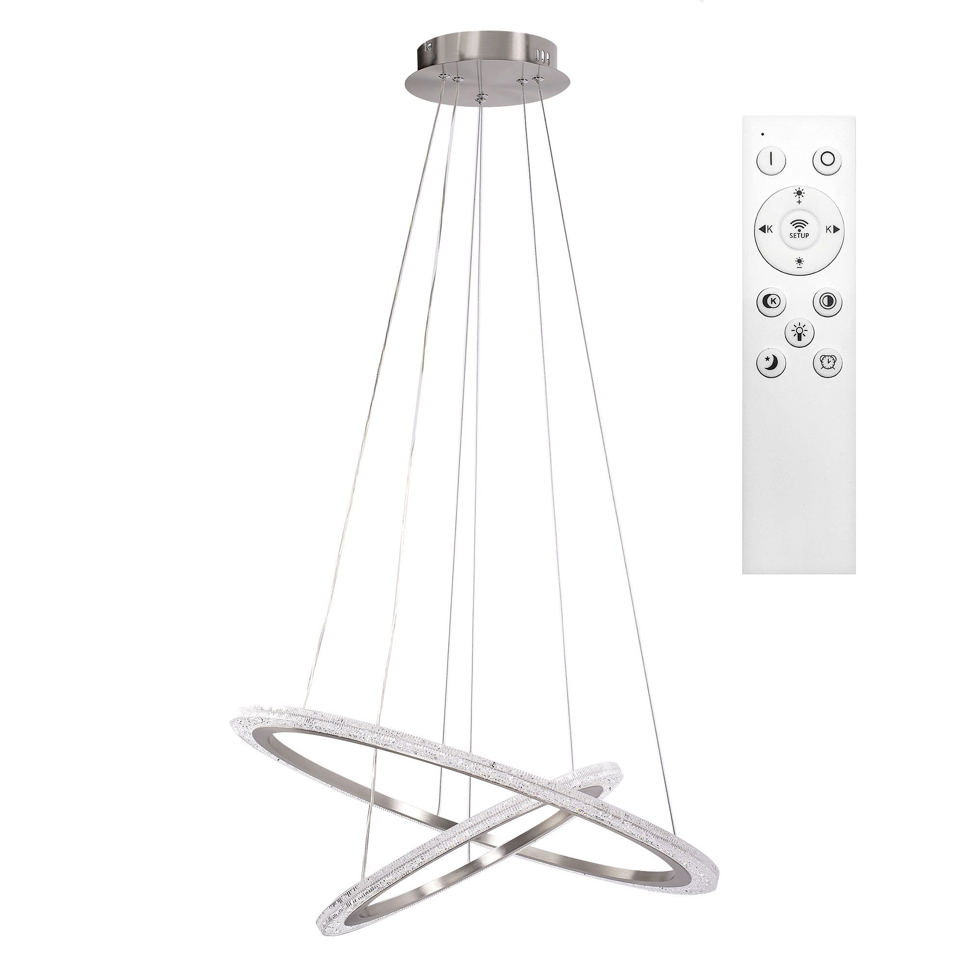 Levně Toolight Závěsné LED osvětlení Modern Circle D93 LHJ045-CP2 kartáčovaný nikl