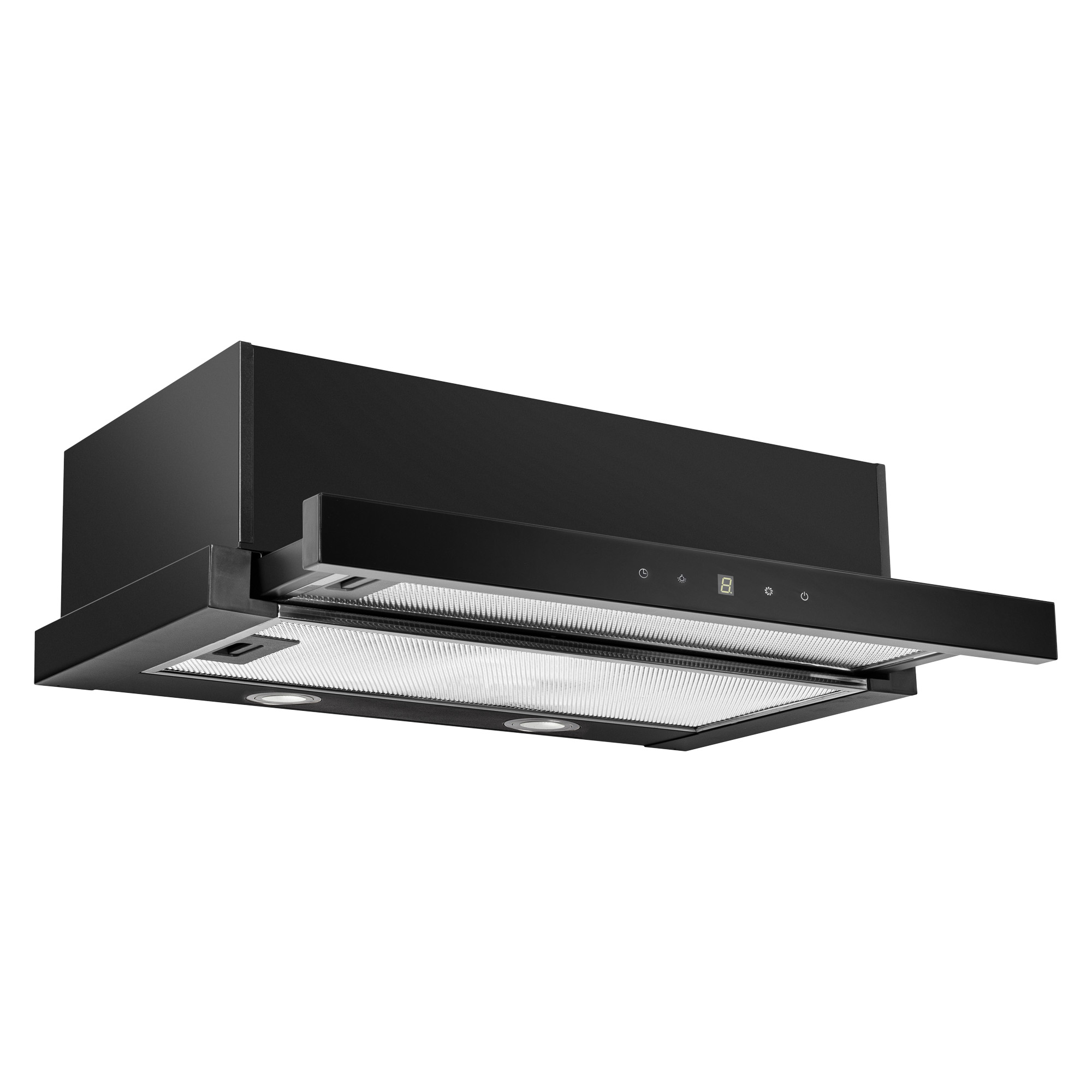 Levně Novoterm Odsavač par vestavný Treviso 60 BL Glass, černá mat