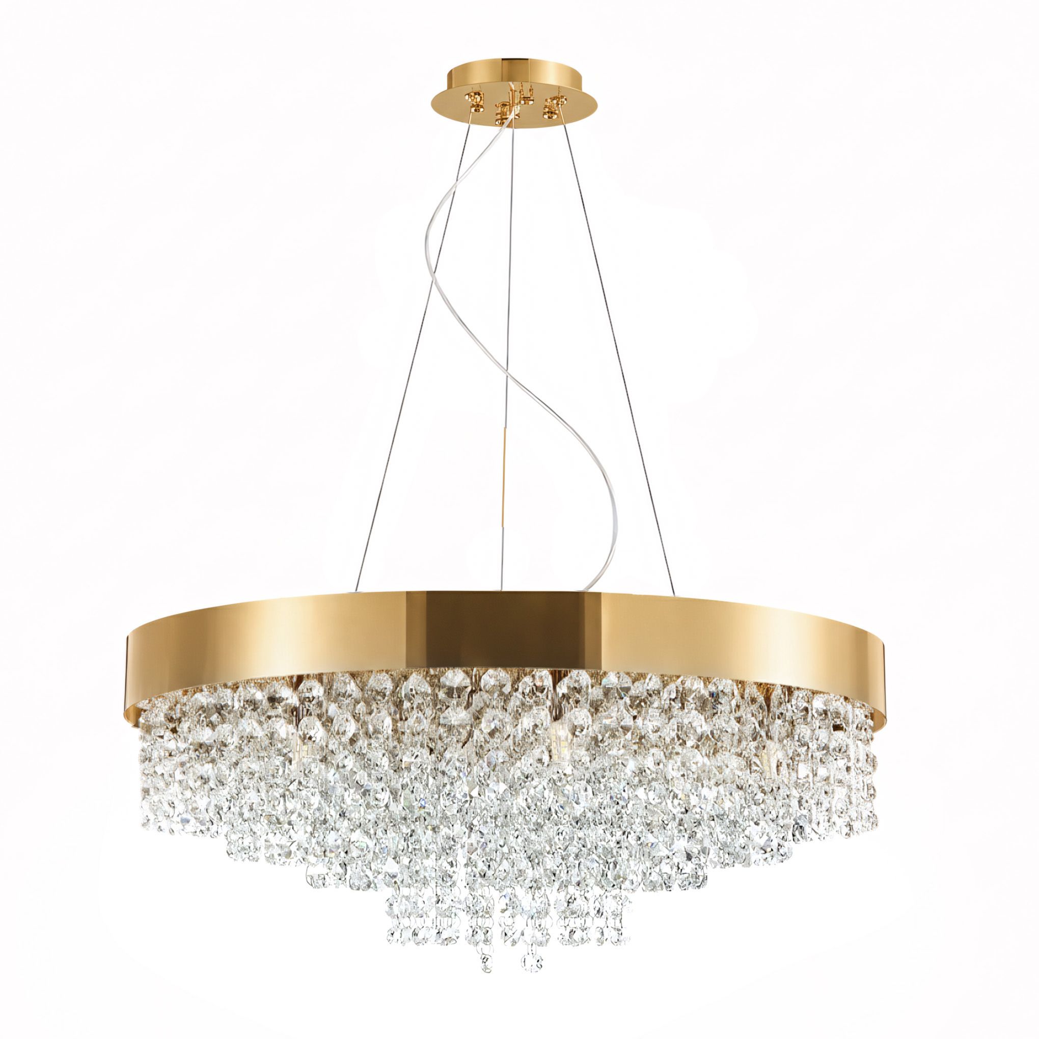 Levně Toolight Závěsné stropní osvětlení APP1787-16CP 60 cm zlaté