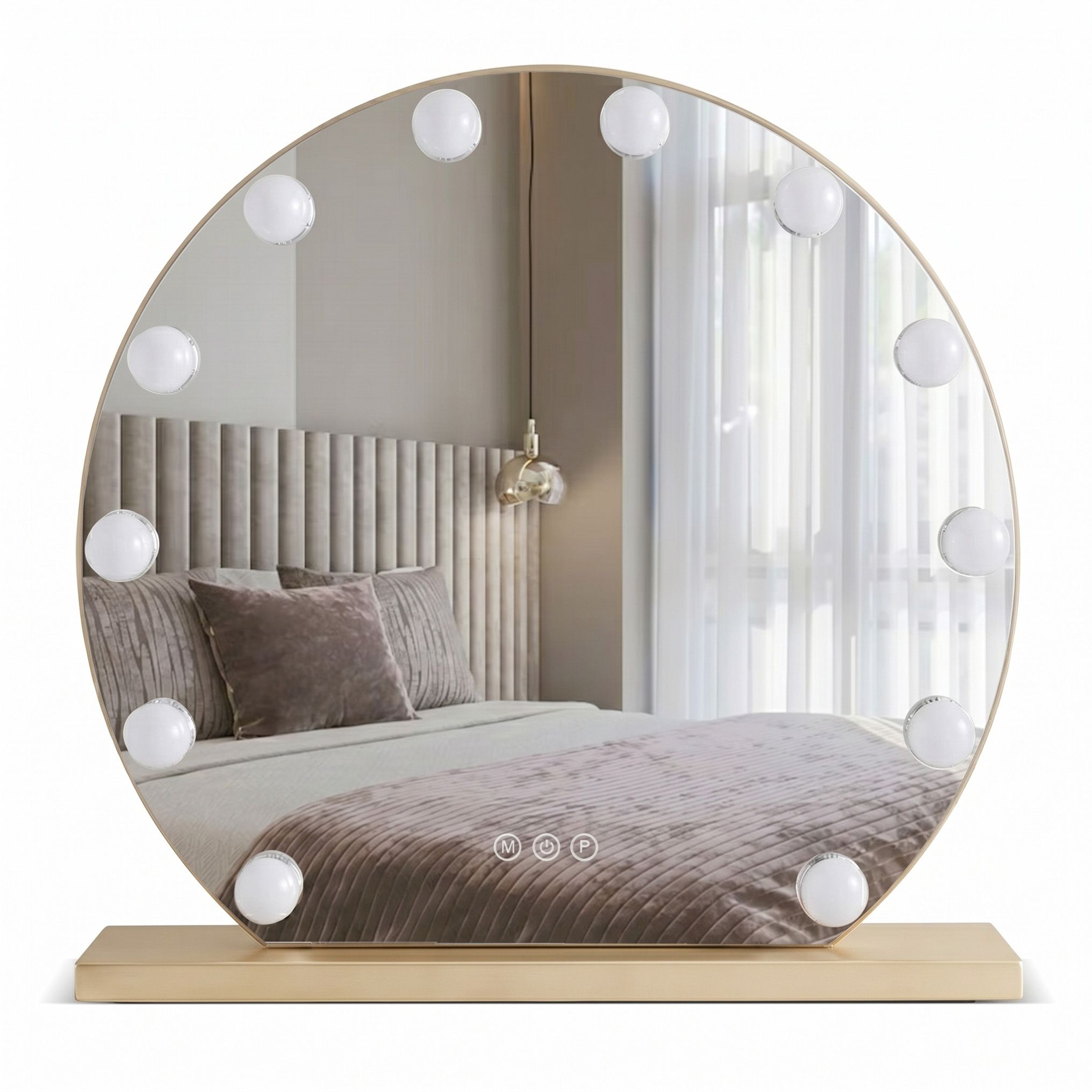 Levně Rea Kosmetické zrcadlo 49x47 cm s regulovatelným LED osvětlením HOM-01803