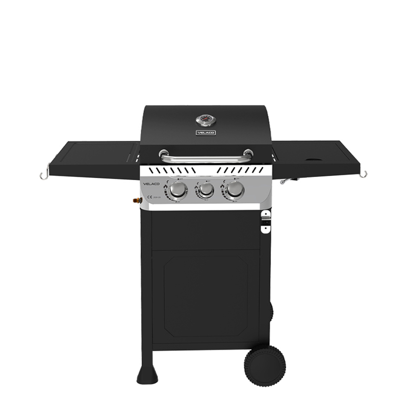 Levně Velaco Plynový BBQ gril s boční plotýnkou, poličkou a krycí plachtou - APOLLO-A, 2+1 hořák