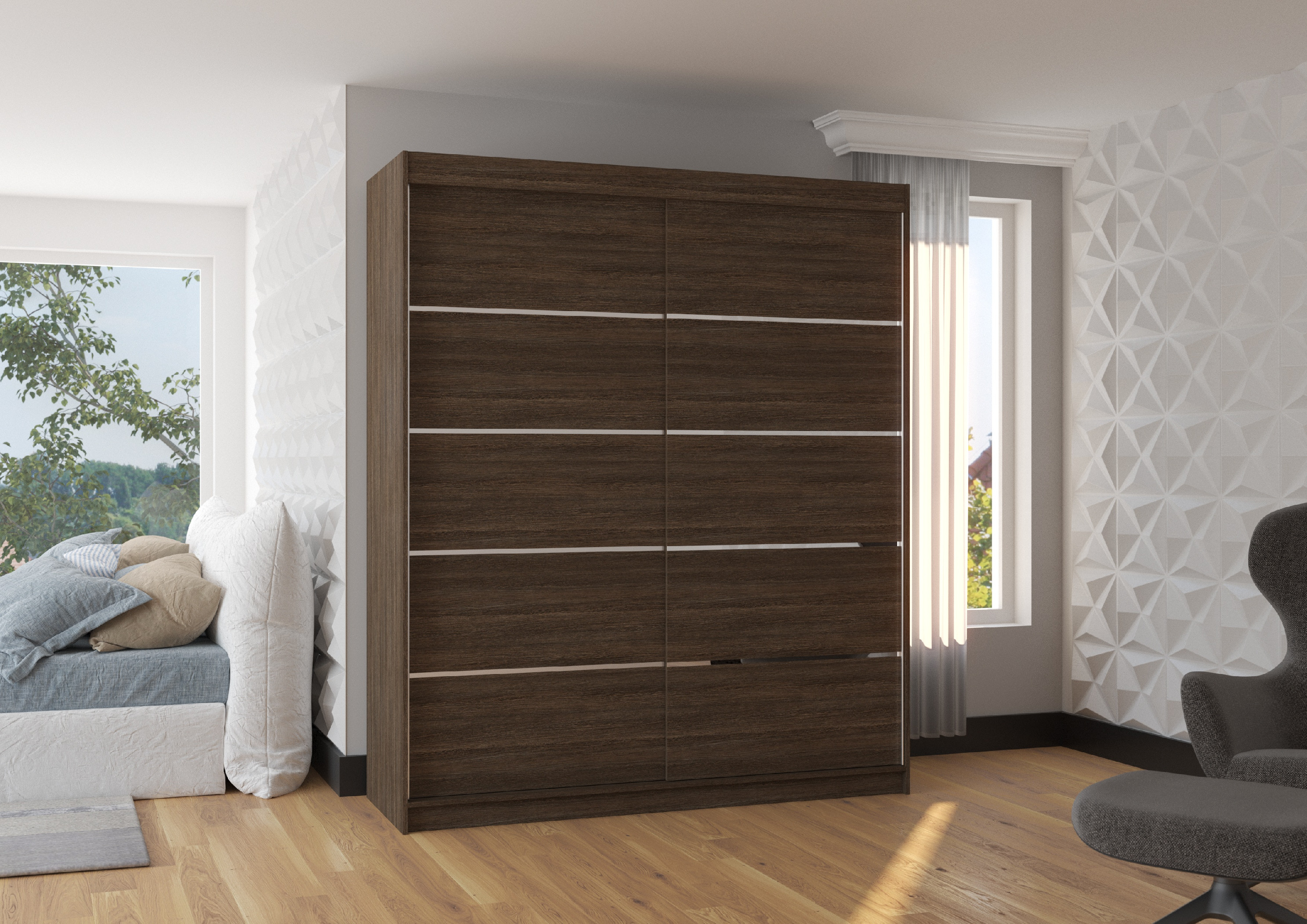 ADRK Šatní skříň posuvná SPECTRA CH 180, choco