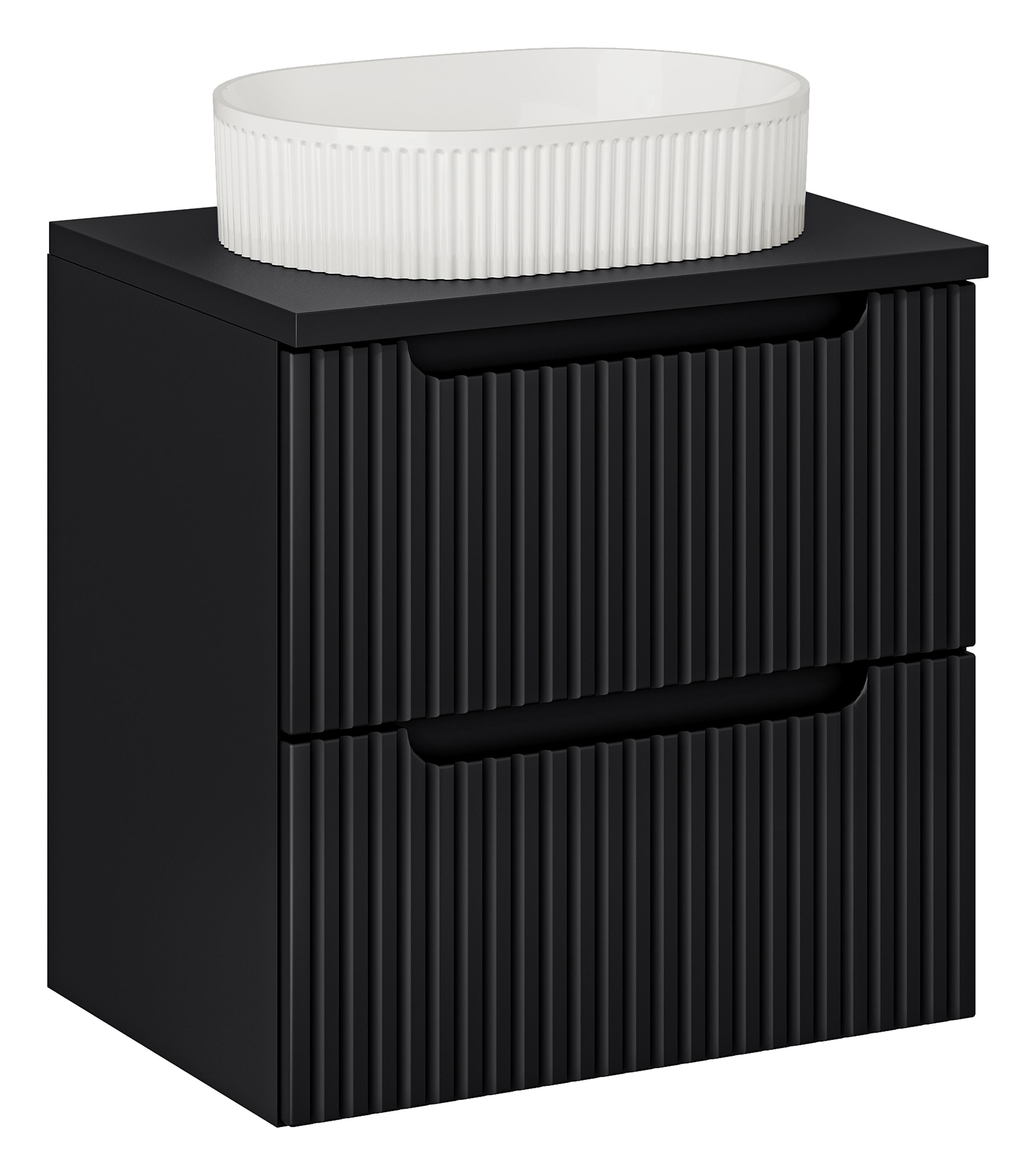 Comad Koupelnová skříňka s deskovým umyvadlem Nova Black 60 černá