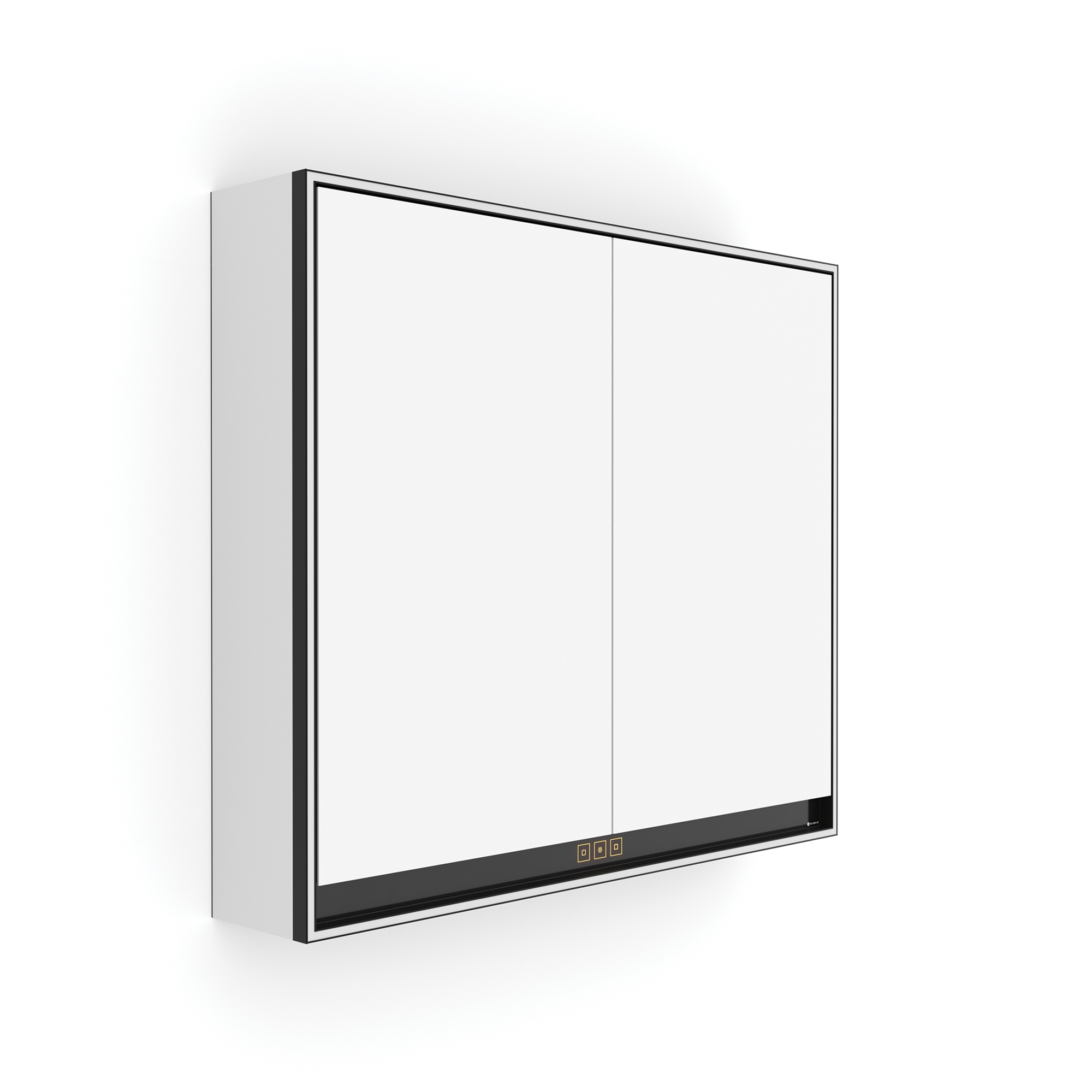 Nimco Zrcadlová skříňka s LED osvětlením po obvodu 80 cm - GAC 10003VX-90, černá