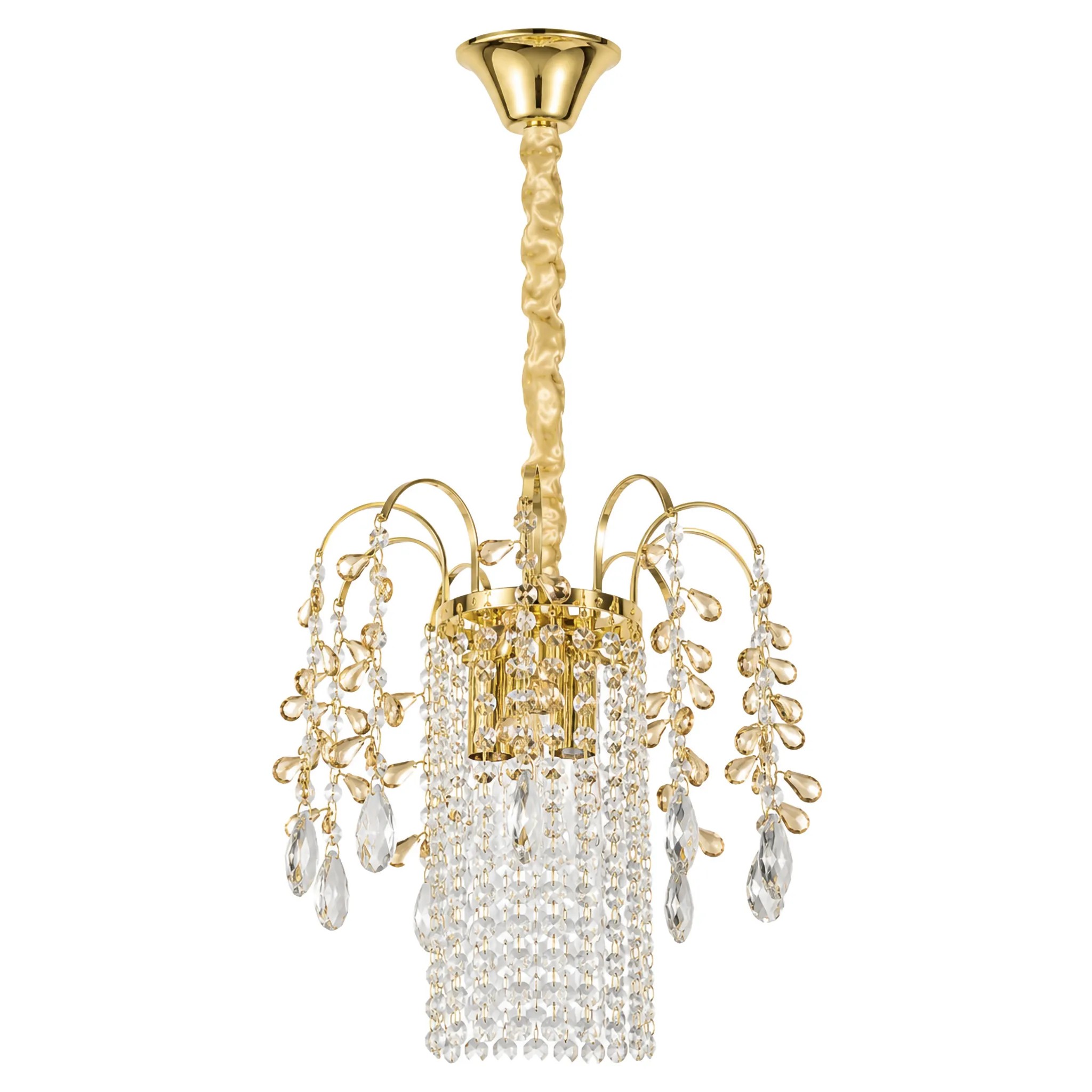 Toolight Křišťálové závěsné osvětlení SWE090-CP 30cm zlaté
