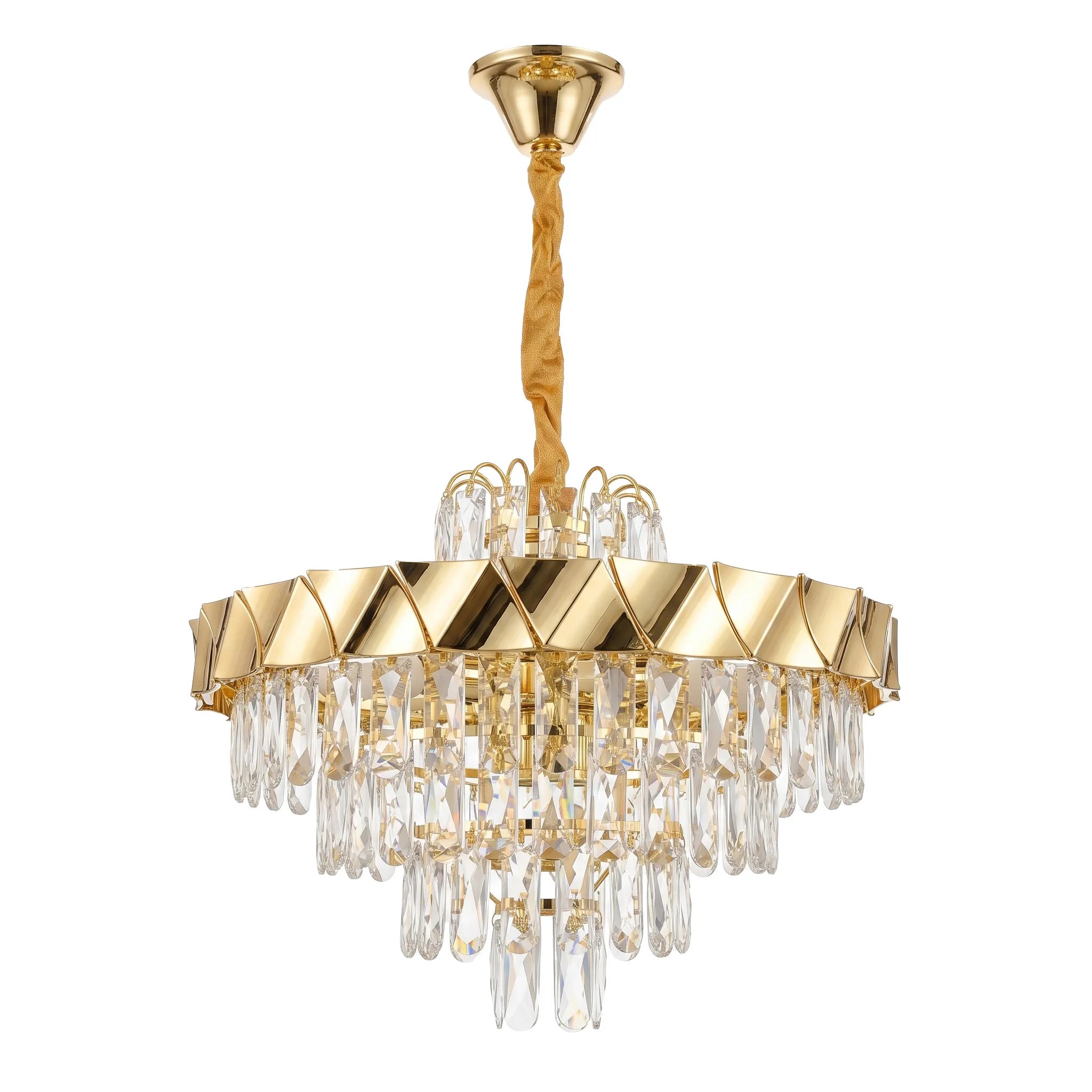 Toolight Křišťálové závěsné osvětlení SWE076-CP 50cm zlaté