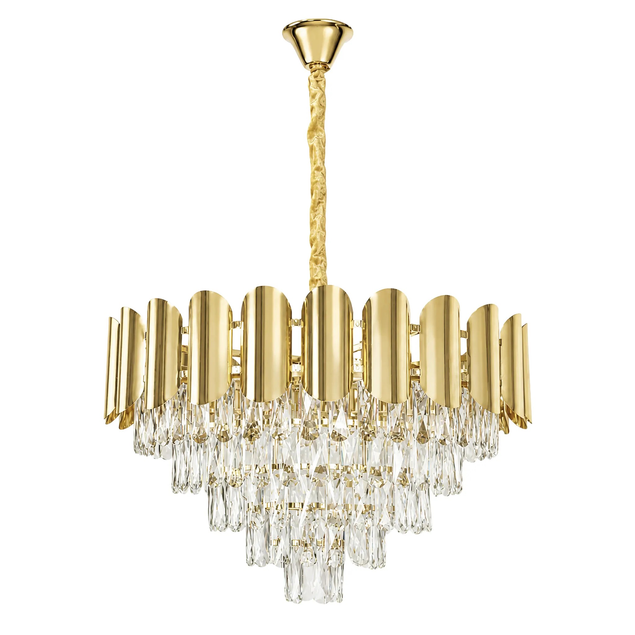 Toolight Křišťálové závěsné osvětlení SWE100-CP 60cm zlaté