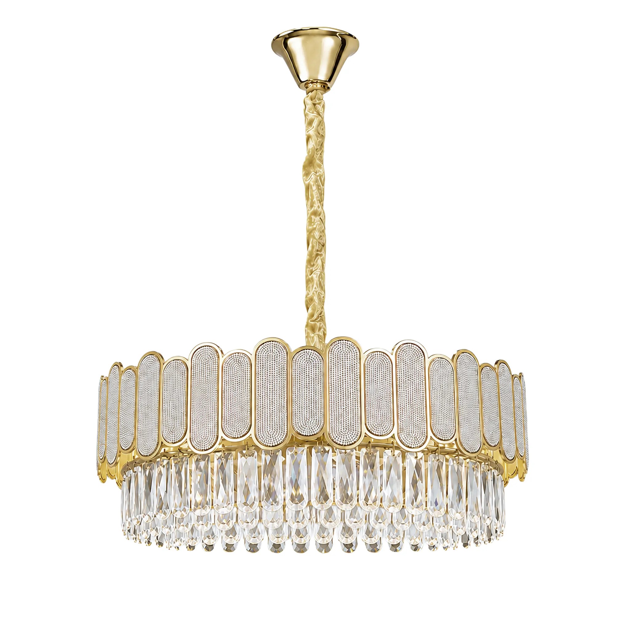 Toolight Křišťálové závěsné osvětlení SWE107-CP 50cm zlaté