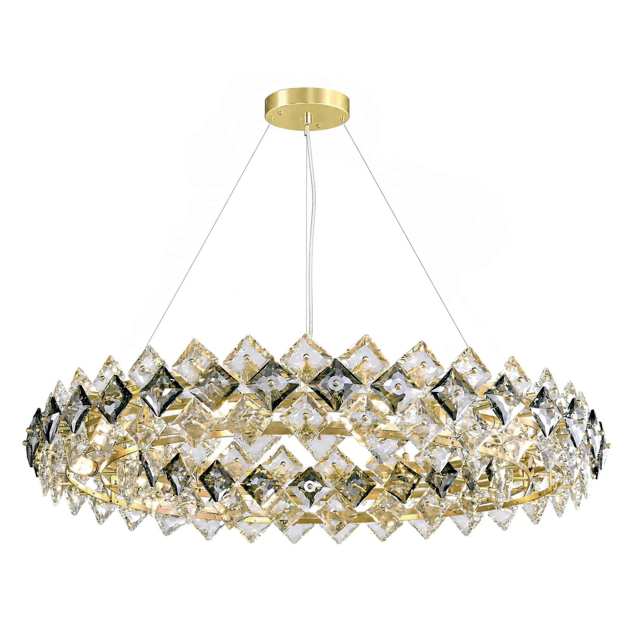 Toolight Křišťálové závěsné osvětlení SWE094-CP 60cm zlaté
