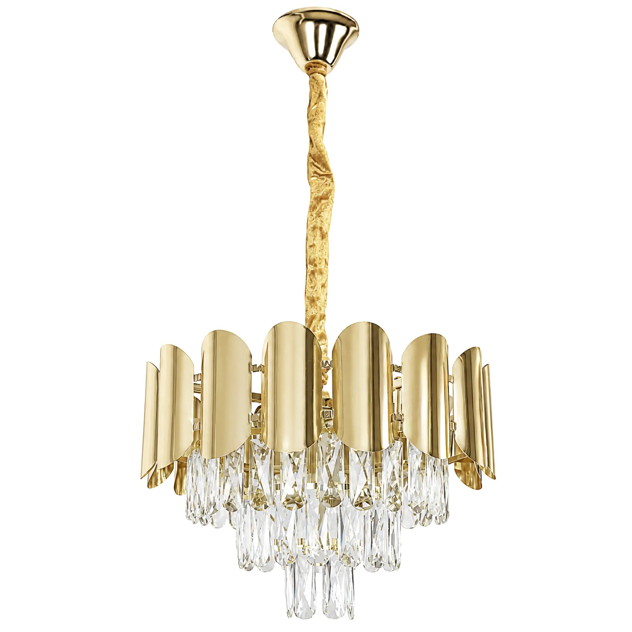 Toolight Křišťálové závěsné osvětlení SWE099-CP 40cm zlaté