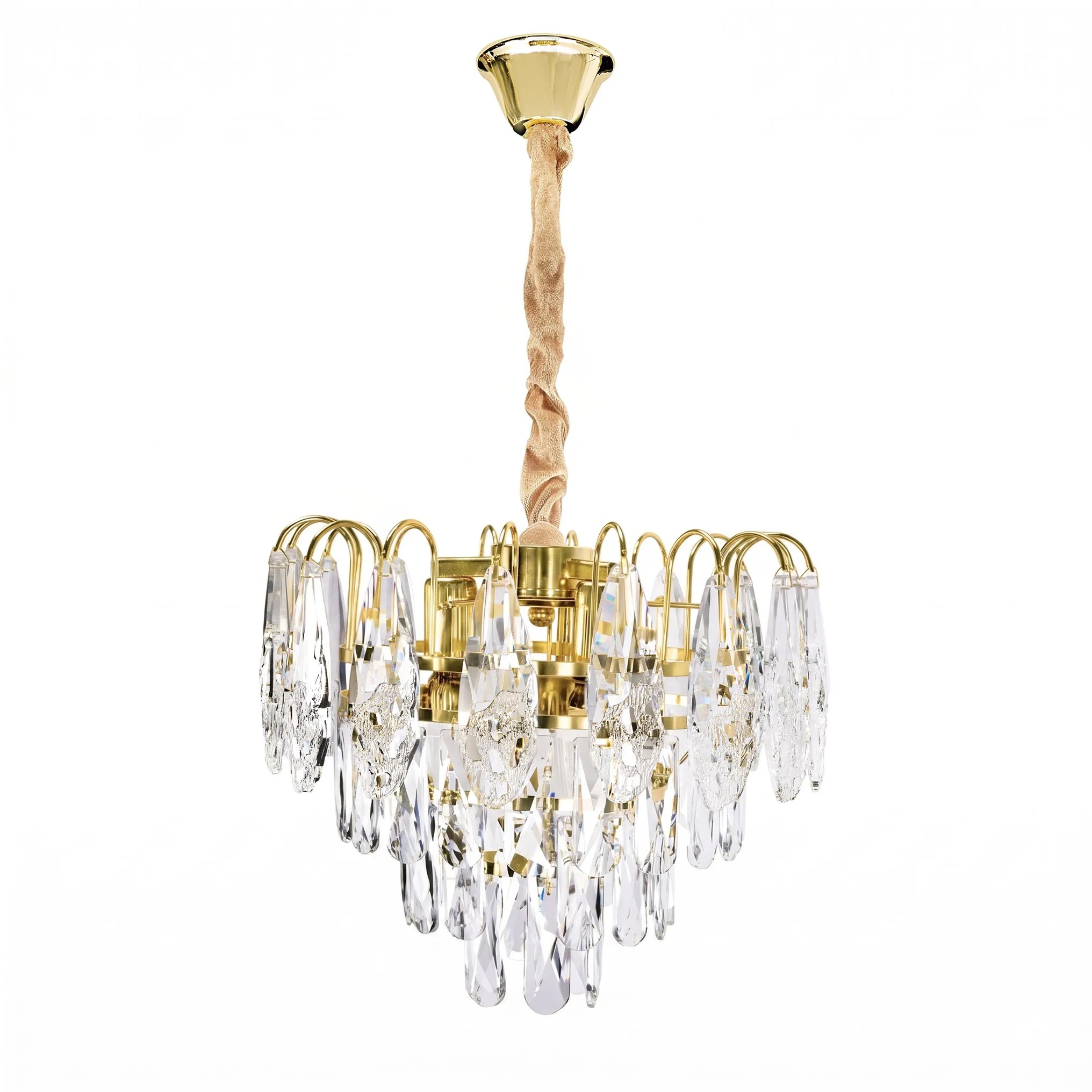 Toolight Křišťálové závěsné osvětlení SWE078-CP 30cm zlaté