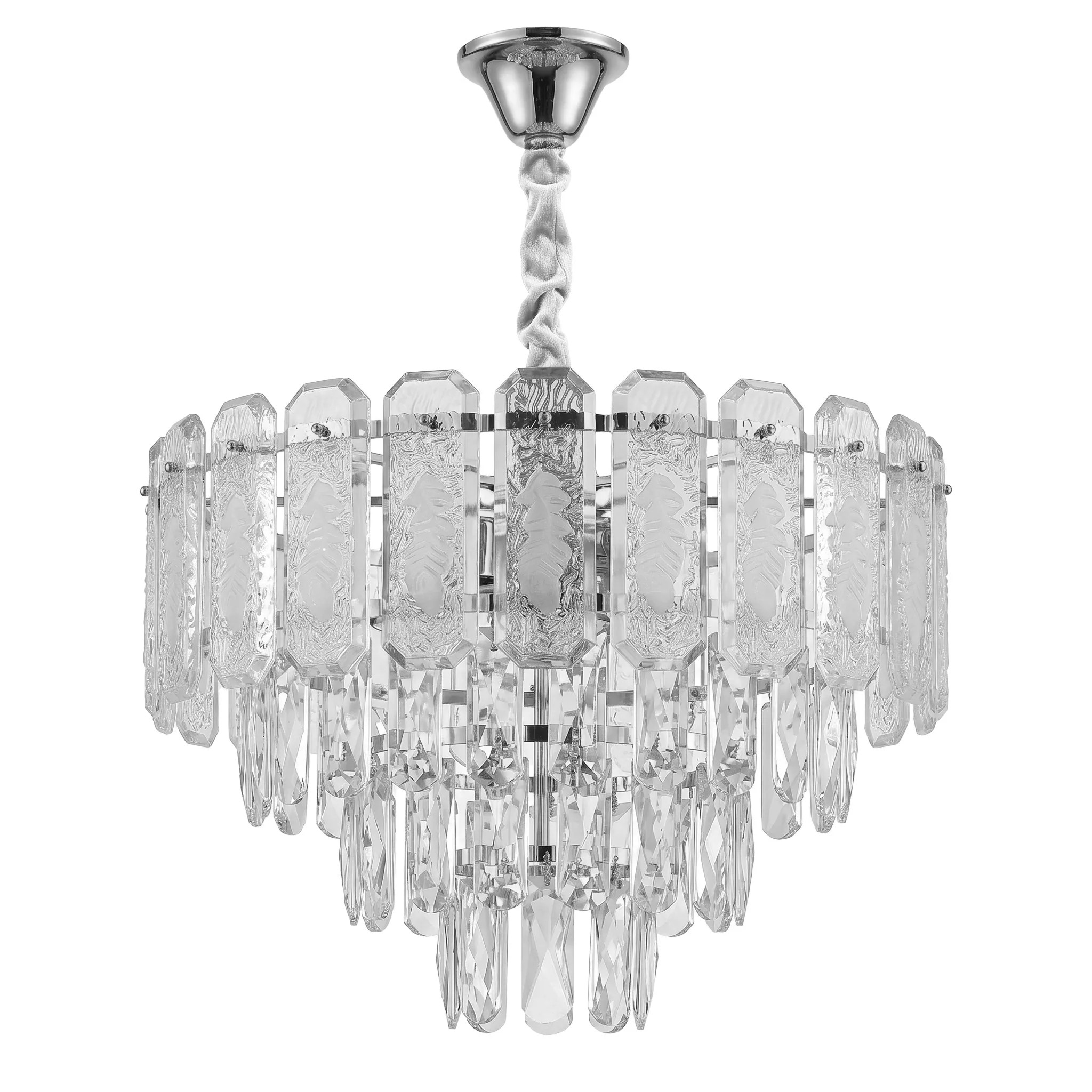 Toolight Křišťálové závěsné osvětlení SWE087-CP 40cm chrom