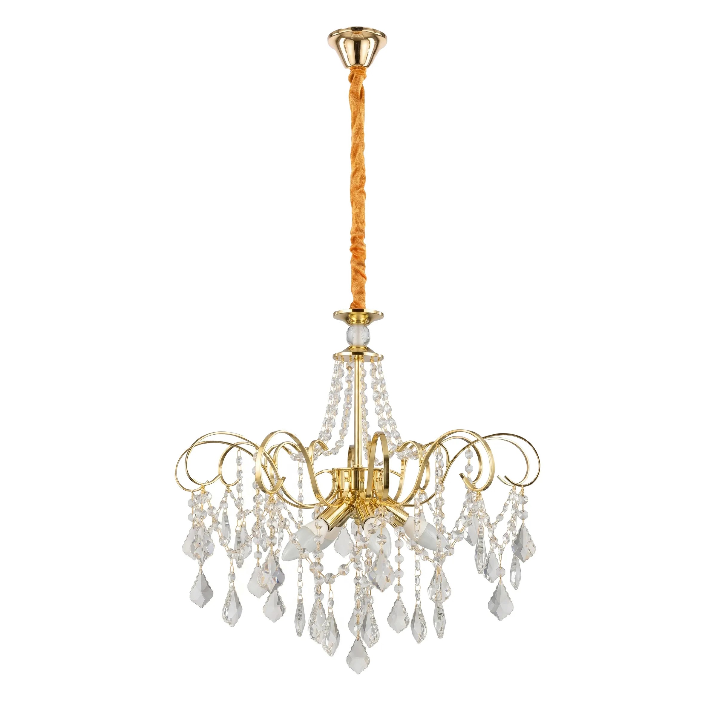 Toolight Křišťálové závěsné osvětlení SWE081-CP 60cm zlaté