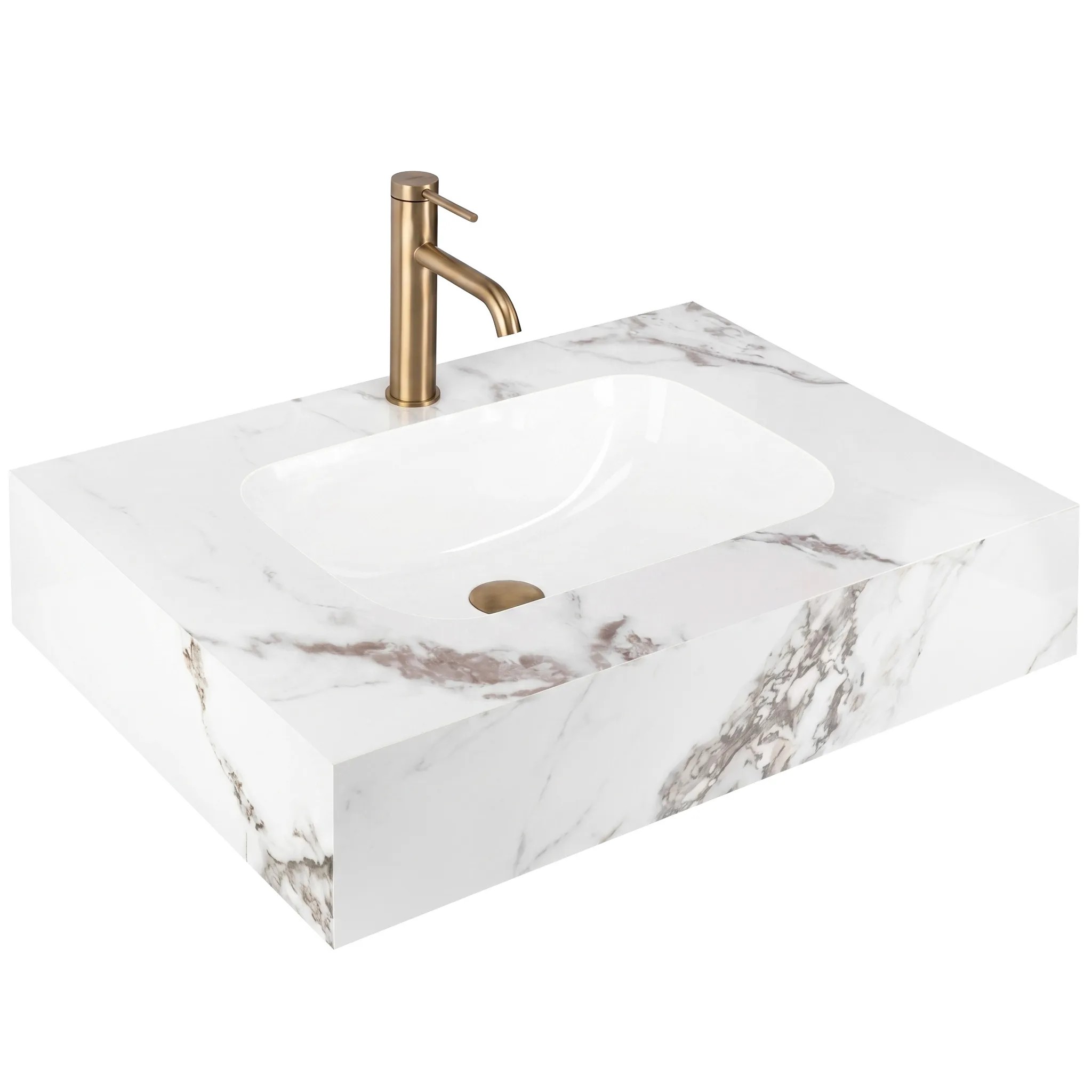 Závěsné umyvadlo z kompozitního kamene REA Aresa 70x50 Cold Jade