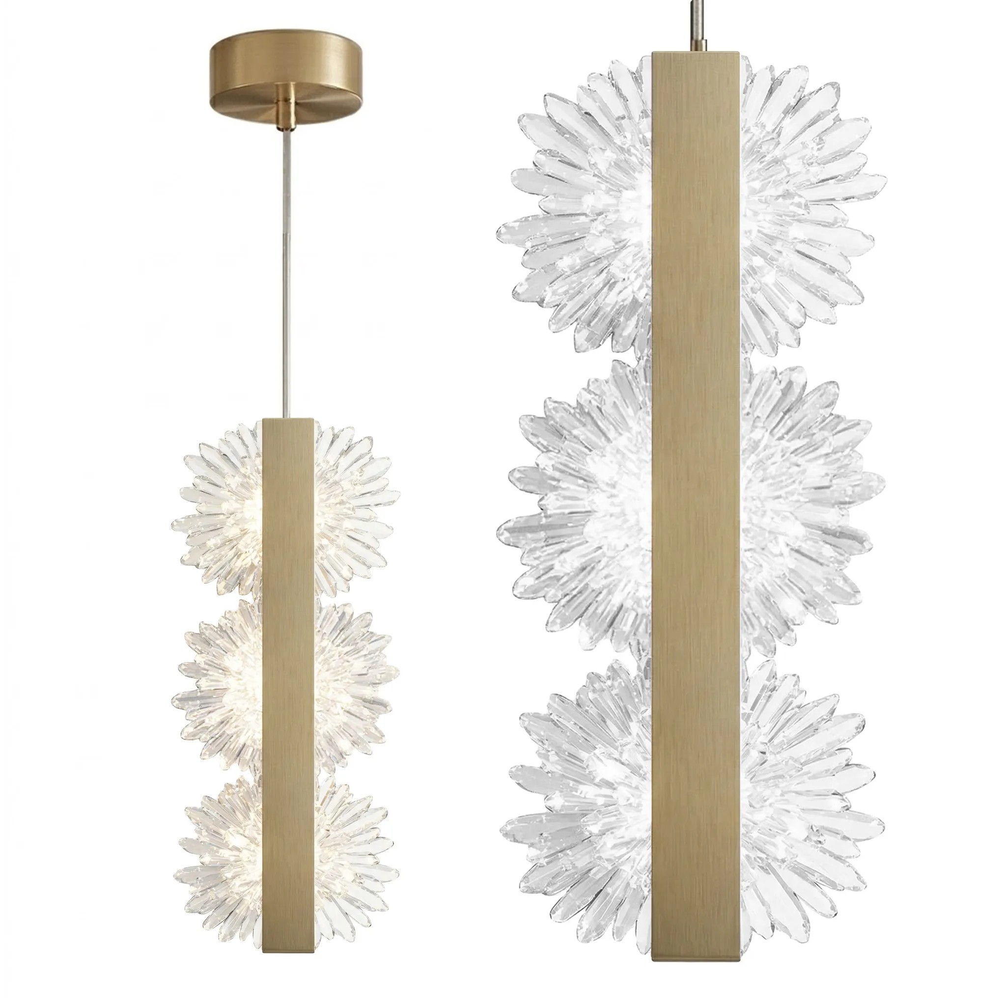Toolight Závěsné LED osvětlení Modern G150-3CP kartáčovaná zlatá