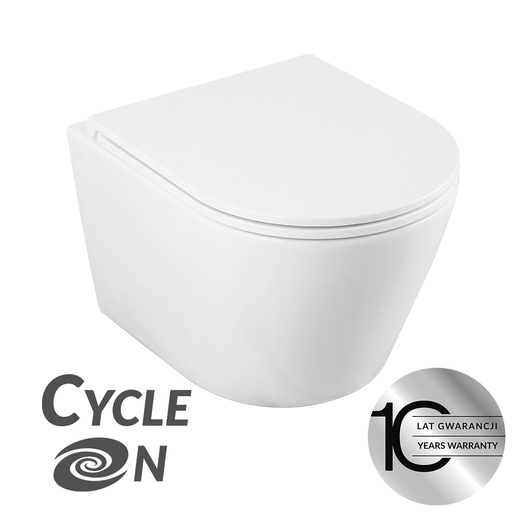 Laveo Závěsná WC mísa se SoftClose sedátkem Nida CycleOn - VMN_609S, bílá