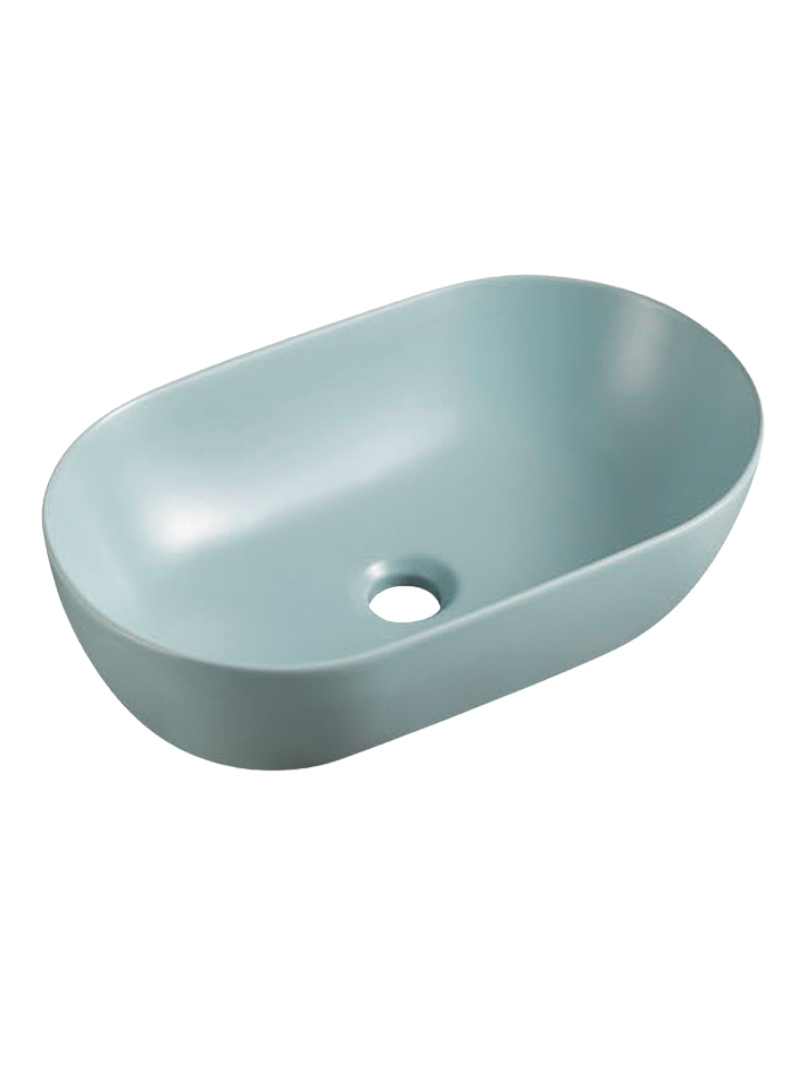 UPTrend Oválné keramické umyvadlo na desku SPARROW TR41385‑U35, sage mist mat