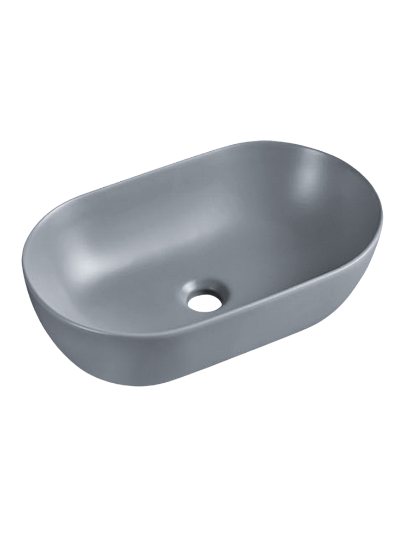 UPTrend Oválné keramické umyvadlo na desku SPARROW TR41385‑U10, pebble grey mat