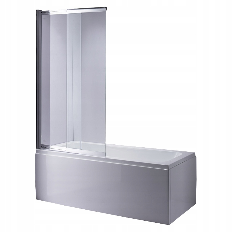 BPS-koupelny Dvoudílná vanová zástěna PR07 CH 100x150 chrom/transparent