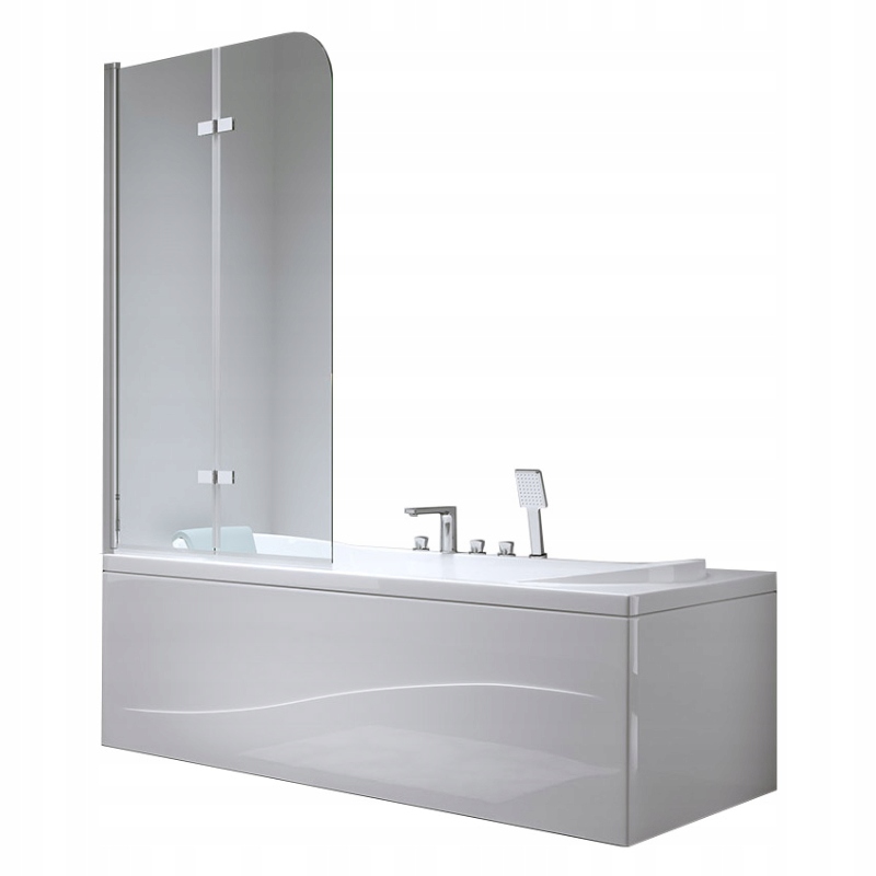 BPS-koupelny Dvoudílná vanová zástěna PR04 80x140 chrom