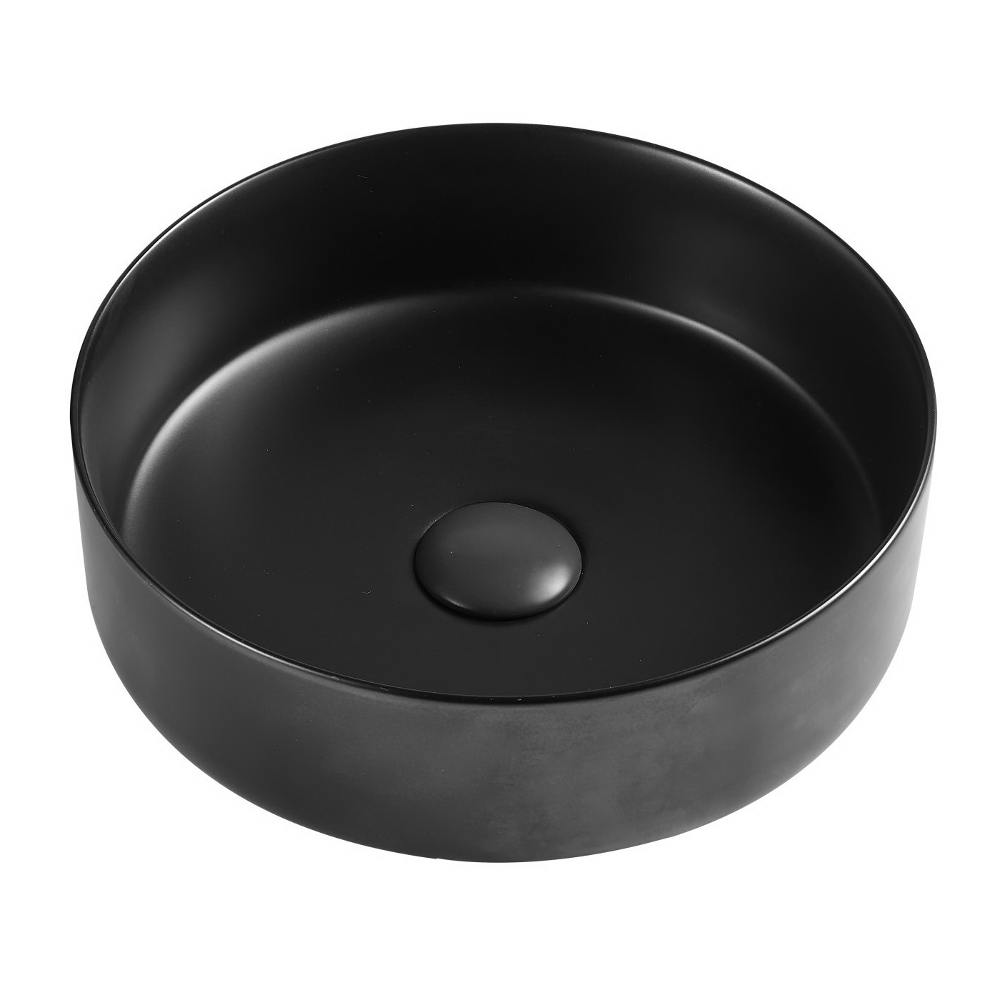 Hydroland Keramické umyvadlo na desku Bella Black Matt ø35,5 cm, černá mat