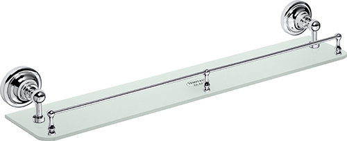 Bemeta Design RETRO chrom: Polička, 600 mm, s hrazdou, sklo - 144302262