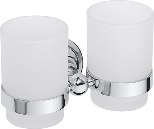 Levně Bemeta Design RETRO chrom: Držák kartáčků, dvojitý, sklo - 144310022