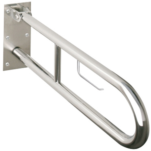Levně Bemeta Design HELP: Madlo, 900 mm, ve tvaru U, s držákem TP, sklopné, bez krytky, nerez, mat - 301102292